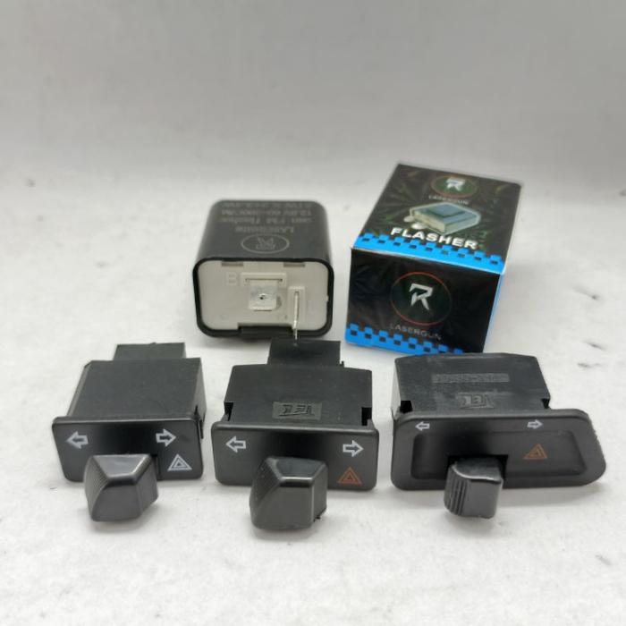 PAKET FLASHER SEIN LASERGUN PLUS SAKLAR SEIN HAZARD PNP MOTOR HONDA BEAT SCOOPY VARIO SUPRA DLL