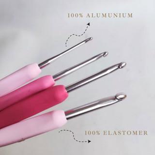 JTTOP TULIP - HAKPEN (ALAT/JARUM RAJUT) TULIP ETIMO PINK - SILVER / ETIMO ROSE CROCHET HOOKS - PCS