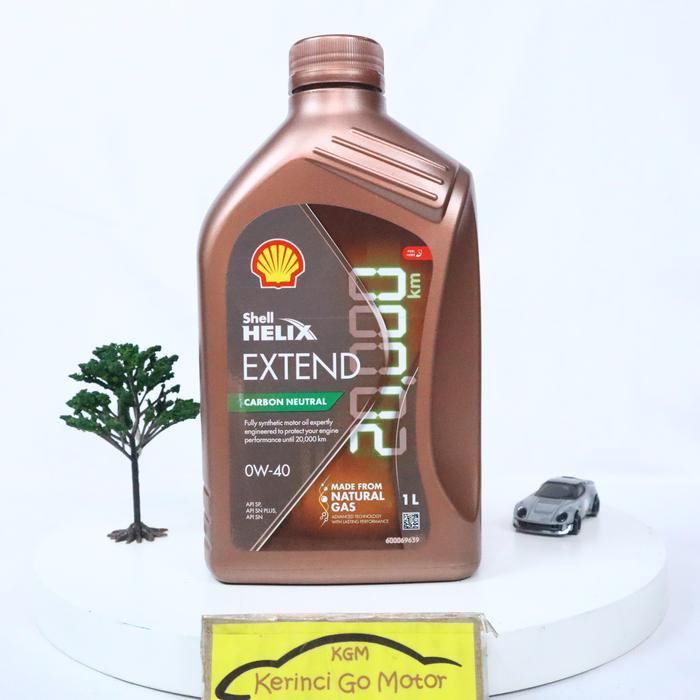 SHELL HELIX EXTEND SAE 0W-40 1 LITER API SP OLI MOBIL MESIN BENSIN PELUMAS CARBON NEUTRAL FULL
