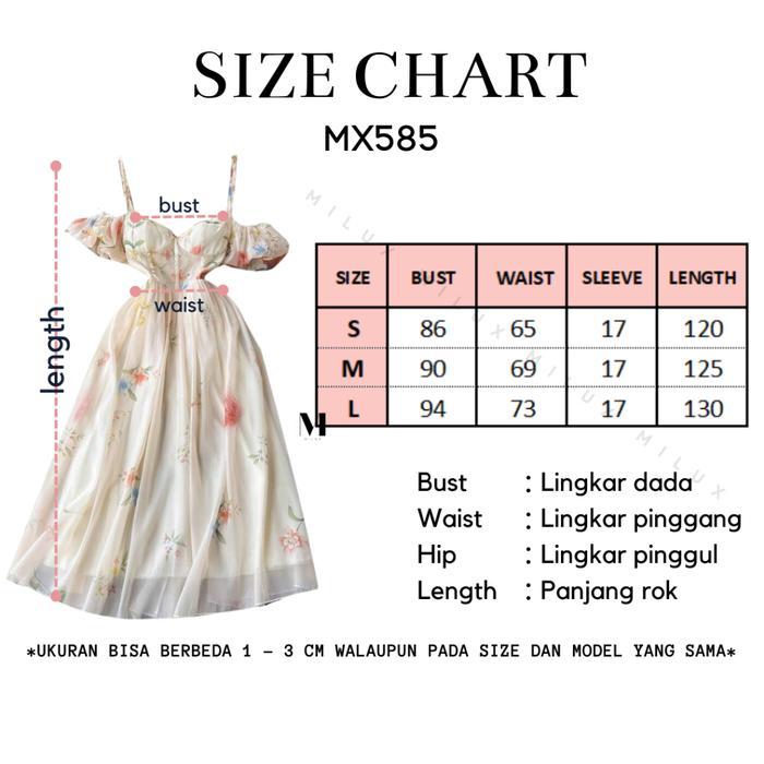 DRESS ELEGANT FLORAL BEACH WEAR SABRINA GAUN PANTAI WANITA MX585