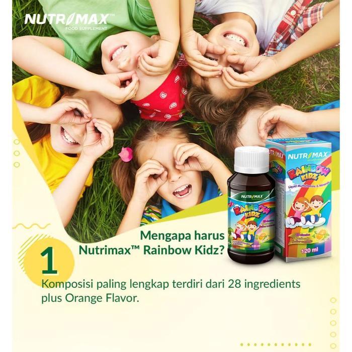 Nutrimax Rainbow Kidz Orange - Syrup 120Ml - Multivitamin Dan Mineral - Membantu Meningkatkan Daya