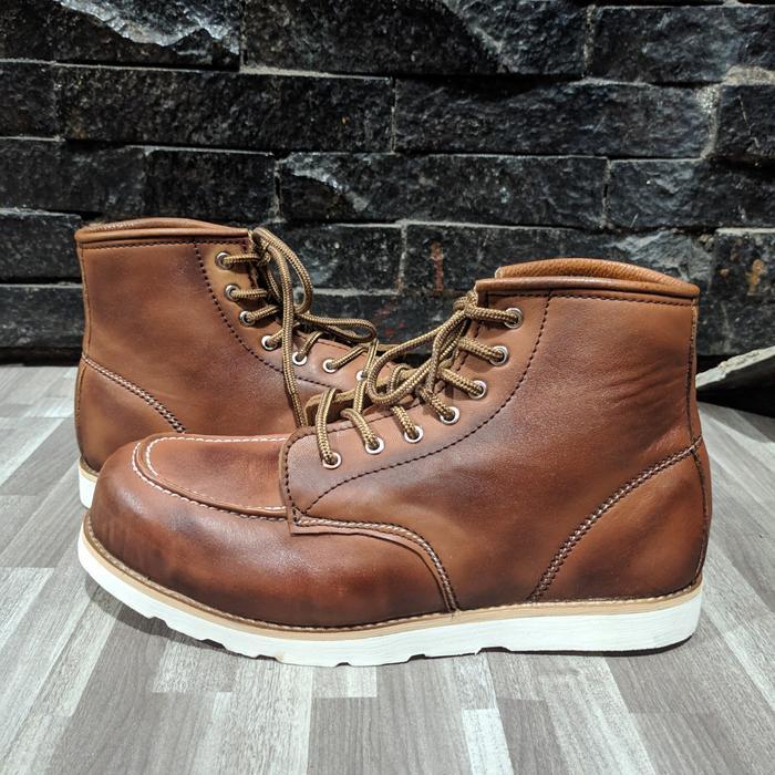 Safety Boots model redwing moctoe style KULIT ASLI Xrider