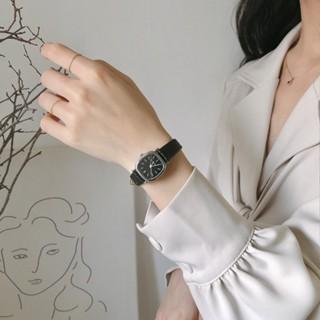 Jam Tangan Vintage Kulit Jam Tangan Wanita Kotak Jam Tangan Analog Simple Jam Tangan Import Fashion