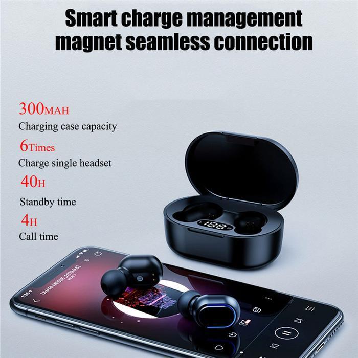 CodJovitech Tws Earphone Bluetooth Wireless Earbuds Digital Display Touch Control Waterproof T10