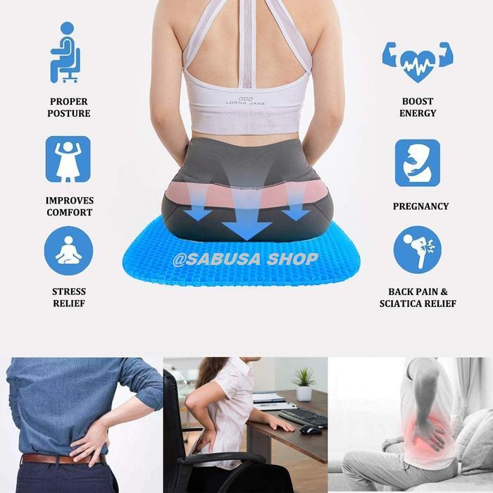 Bantal Alas Duduk Kesehatan Egg Sitter Gel Silicon Bangku Mobil Kantor