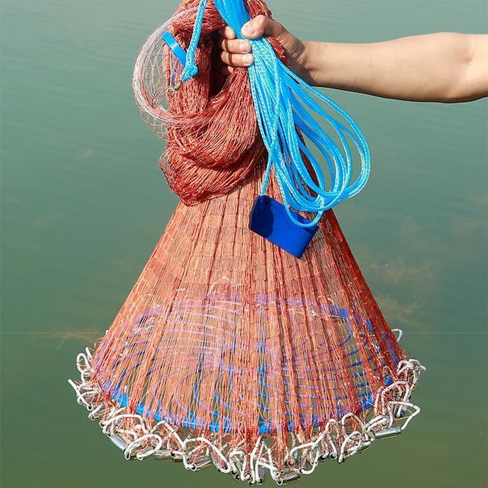 ASLI BEAUTY KENDARI Jala Ikan Lempar 3/4.8 Meter Jaring Lempar Udang Alat Pancing Aksess Memancing
