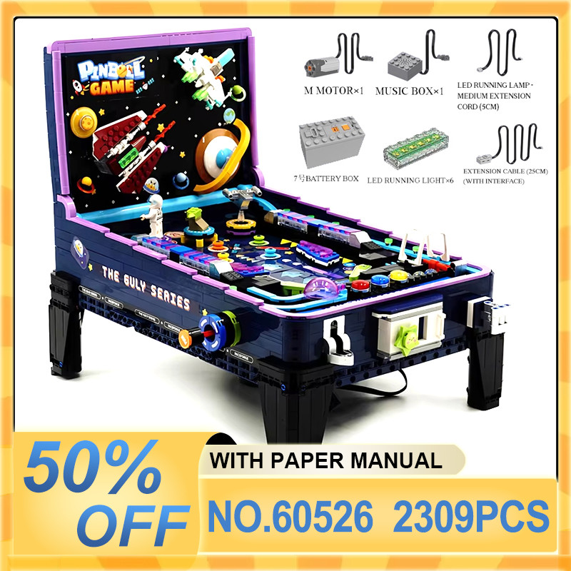 GULY 60526 Technical MOC Idea Game Machine Pinball Table Building Block Educational Brick Assembling