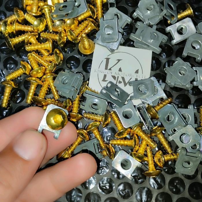 1PAK BAUT + KLIP BODY YAMAHA KUNCI L GOLD JUPITER MX KING Z MIO J SOUL GT NMAX AEROX LEXI FINO