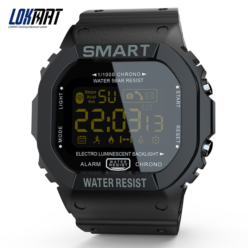 LOKMAT MK22 Smart Watch Men Sport Fitness Pedometer Water Resistance Call Reminder Clock Digital Sma