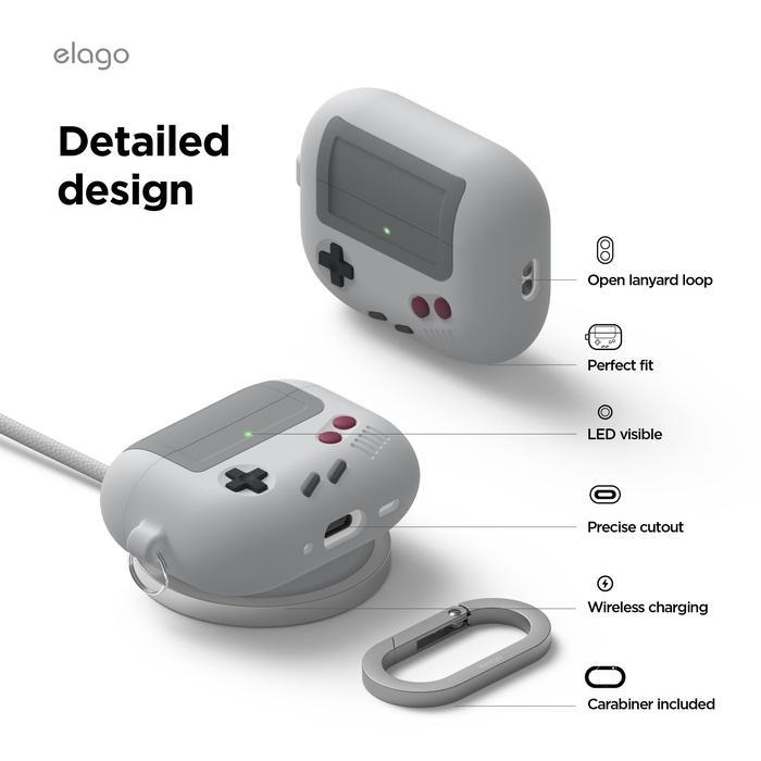 Elago Airpods Pro 3 Case Cover Silicone Protection Game Console Cassette Tape Cassette Player Pager
