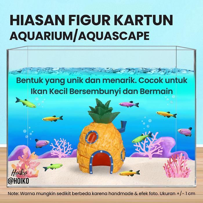 Hiasan Resin Akuarium Ikan Dekorasi Ornamen Spongebob Fish Tank Decoration Aquarium Aquascape
