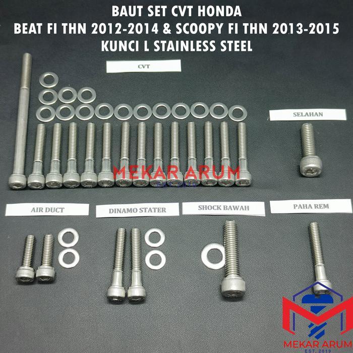 Baut CVT Honda Scoopy FI Scoopy karbu TH 2013-2015 Kunci L Stainless Steel