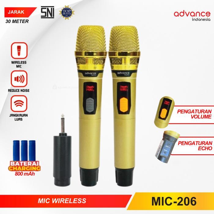 SALE CODNEW Advance MIC-206 Double Mic Wireless Recharger Bisa digunakan untuk Souncard & Speaker