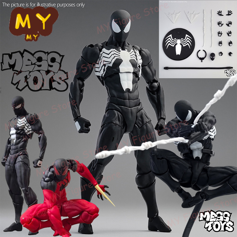 New MessToys Spiderman Figure CT Toys Black Red Spider Man Figurine Mess Toys Anime Action Figure