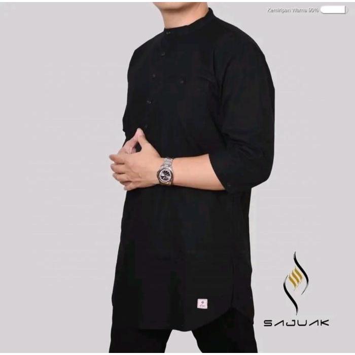 SAJUAK Baju Koko Kurta (Kurta 3/4) Kurta Pakistan Baju Koko Pria Baju Muslim Pria