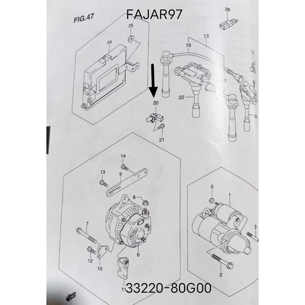 Sensor Crank Shaft (Ckp) Suzuki Aerio Original