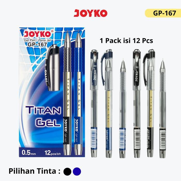 ASLI Pulpen Gel 1 Pack GP-167 Titan Gel 0.5mm Isi 12 Pcs READY STOCK