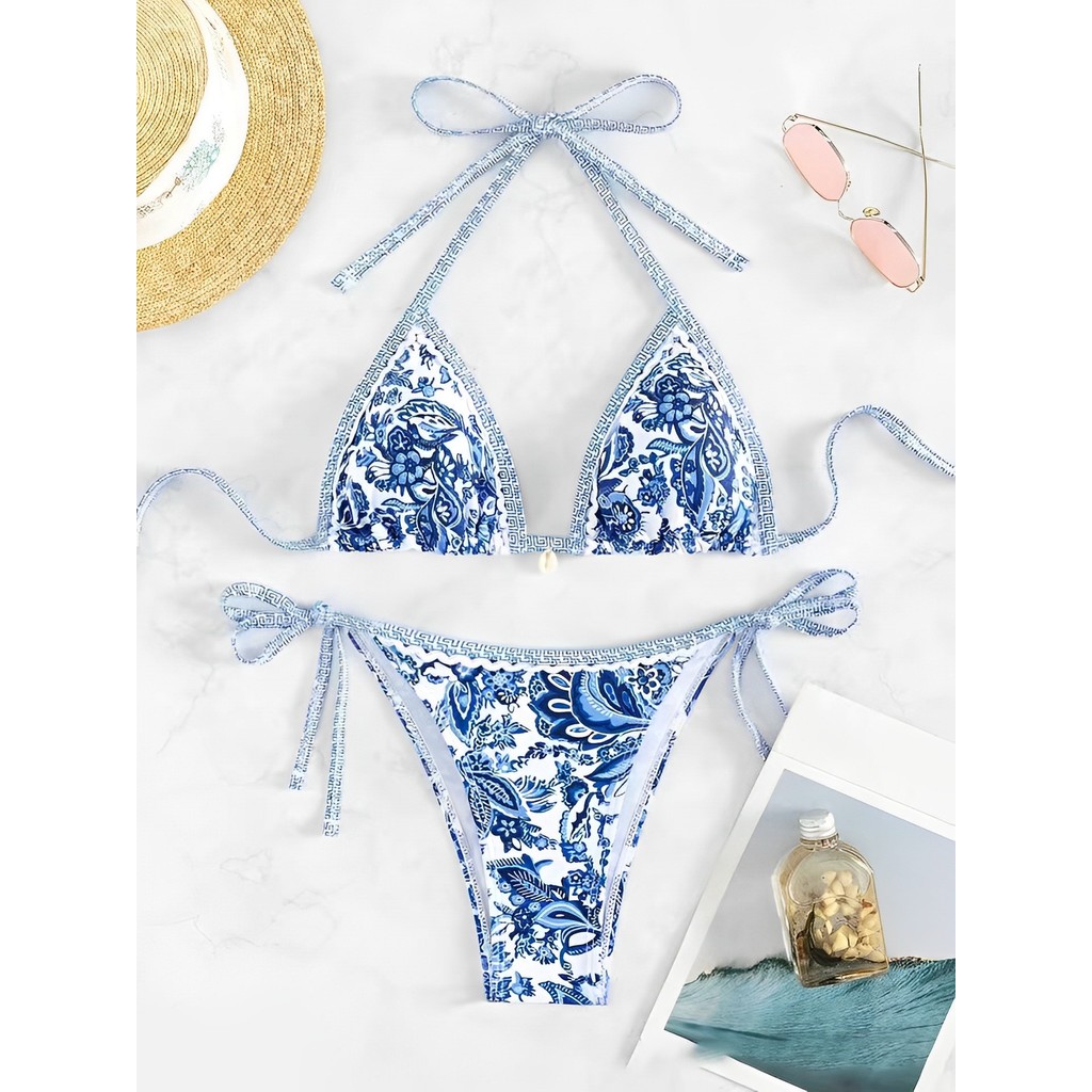 2026 Halter String Triangle Two Piece Bikini Women Swimwear Female Swimsuit Bathers Bathing Swimming