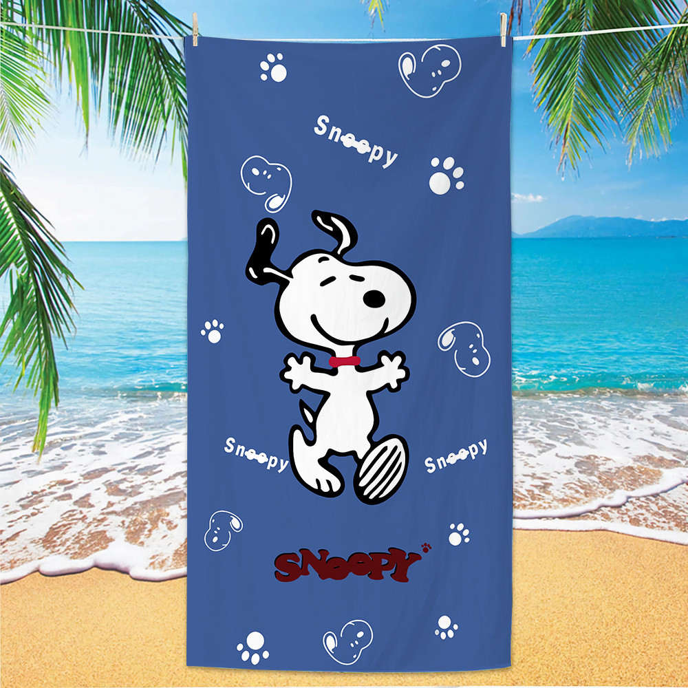 Snoopy Microfiber Beach Towel Cartoon Class A Beach Towel Summer Beach Towel Comfortable Beach Towel