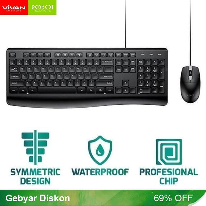 Robot Mouse Keyboard Combo Km2500 Black