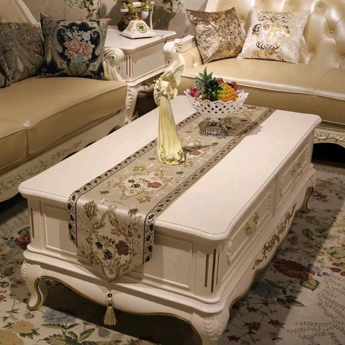 Table Runner / Bed Runner / Taplak Meja Makan Panjang Jumeirah Gold Hiasan Meja