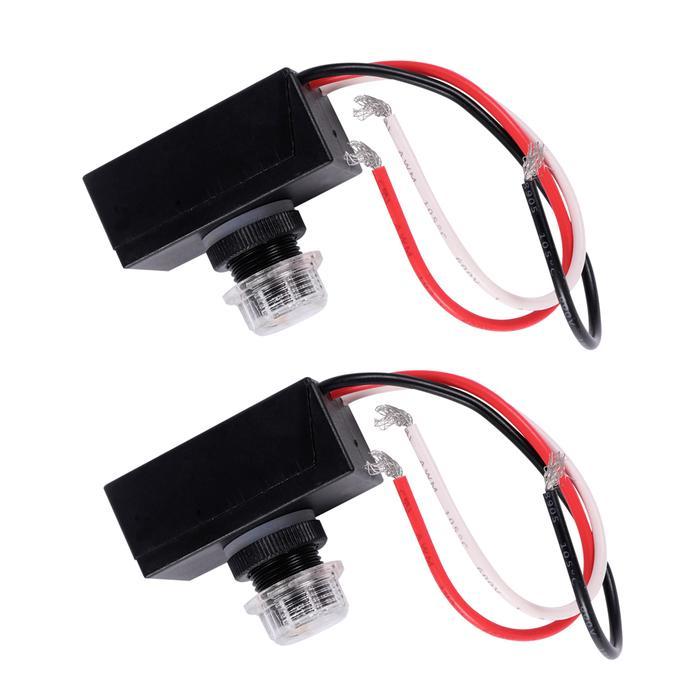 2 Pcs Light Sensor Photocell Control Outdoor Switch Hard Wired Lights