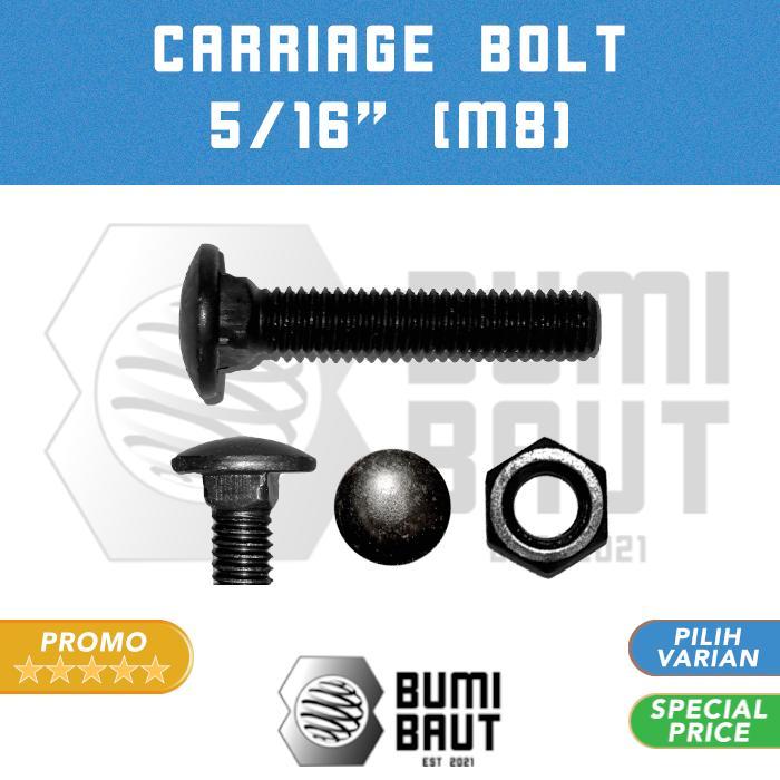 Baut Mur CB 5/16" (M8) Baut Payung Truk Pagar Bemper