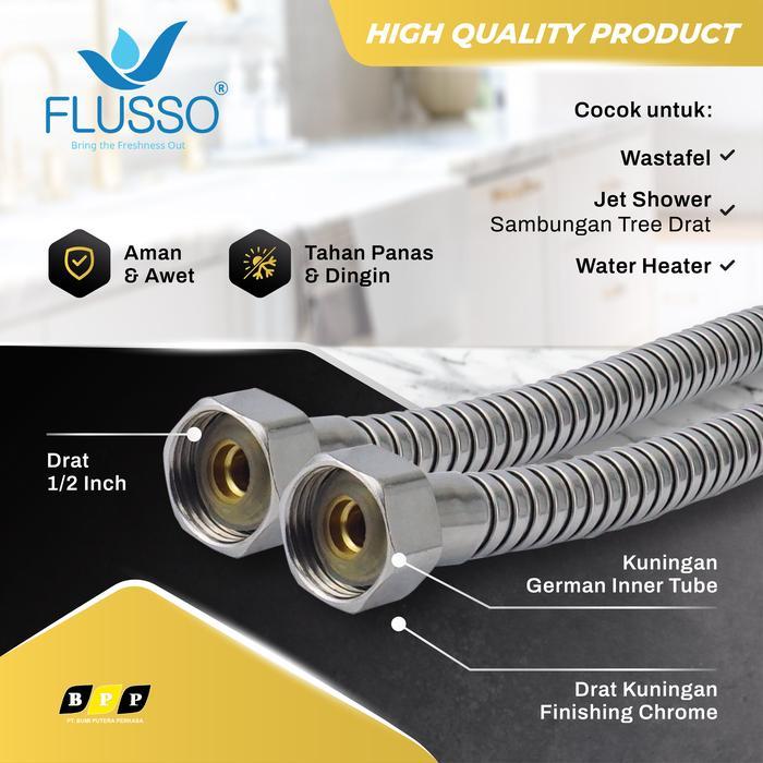 Selang Fleksibel Universal FLUSSO Stainless Berbagai Ukuran Tahan Air Panas 792