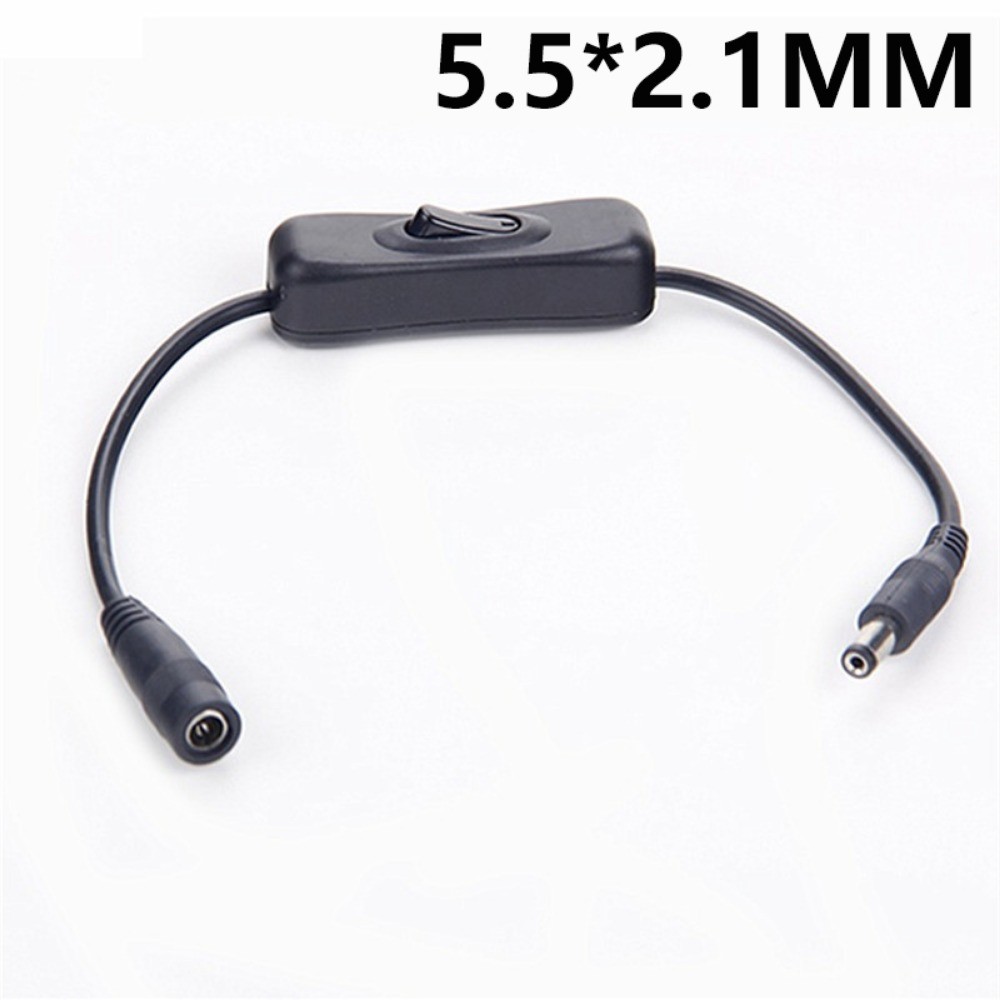 5.5*2.1Mm Dc Transmission Cable With Male To Female On/Off Cable Extension Toggle For Dc Lamp Dc Fan