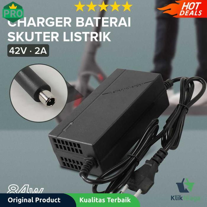Adaptor Cas Charger Baterai Skuter Sepeda Listrik DC 42V 2A - 36V 2A