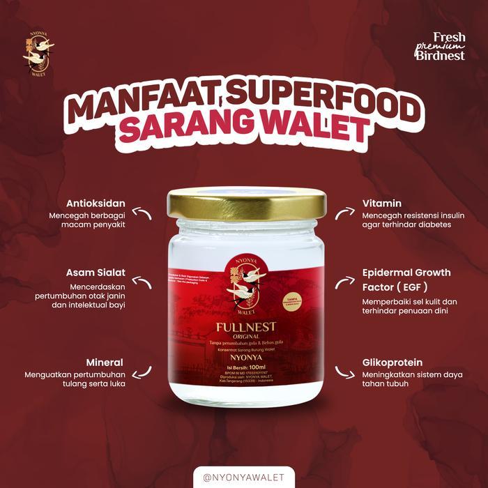 NYONYA WALET - Minuman Sarang Walet - Bird Nest Drink - Full Nest (99% Bird Nest) - Box 8