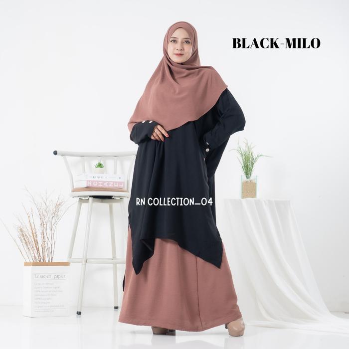 Shabira Set Tunik Kombinasi // Setelan Atasan Tunik+Rok Panjang +Hijab // Setelan Wanita Muslim