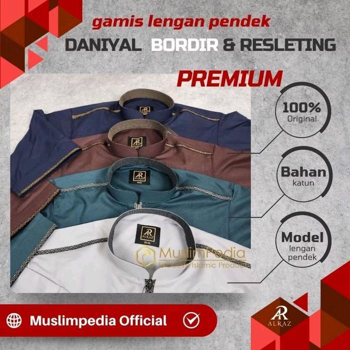Baju Muslim Gamis Pria Jubah Alraz Lengan Pendek Premium Dewasa Katun
