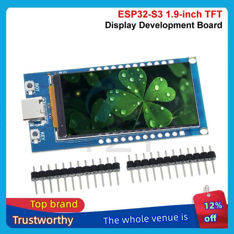 TZT ESP32-S3 Development Board 1.9 Inch IPS LCD Display ST7789 Drive 170x320 Resolution