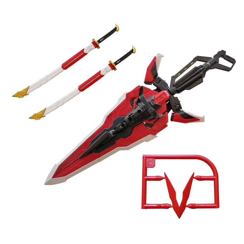Assembled Model 1/100MG Astray Red Robot Changed Head Antenna Parts Red Dragon Horn Big Sword