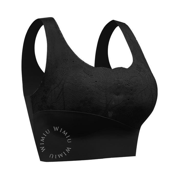 ASLI Wimiu BH Seamless Sport Bra Seamless Push Up Motif Separuh Bunga Brukat Bra BH Sport Wanita Bra