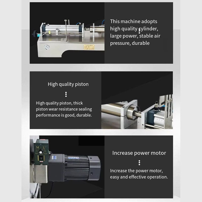 PBOBP Horizontal Pneumatic Paste Filling Machine, Chili Sauce Filling Machine, Stirring Filling