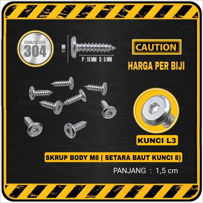 Baut Sekrup Skrup Cacing STAINLESS Visor Yamaha 125 F1ZR dsb