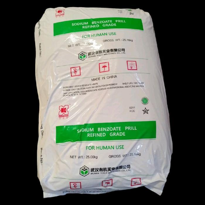 MNTB SODIUM BENZOAT EX WUHAN YOUJI CHINA 25KG PRILL REFINED