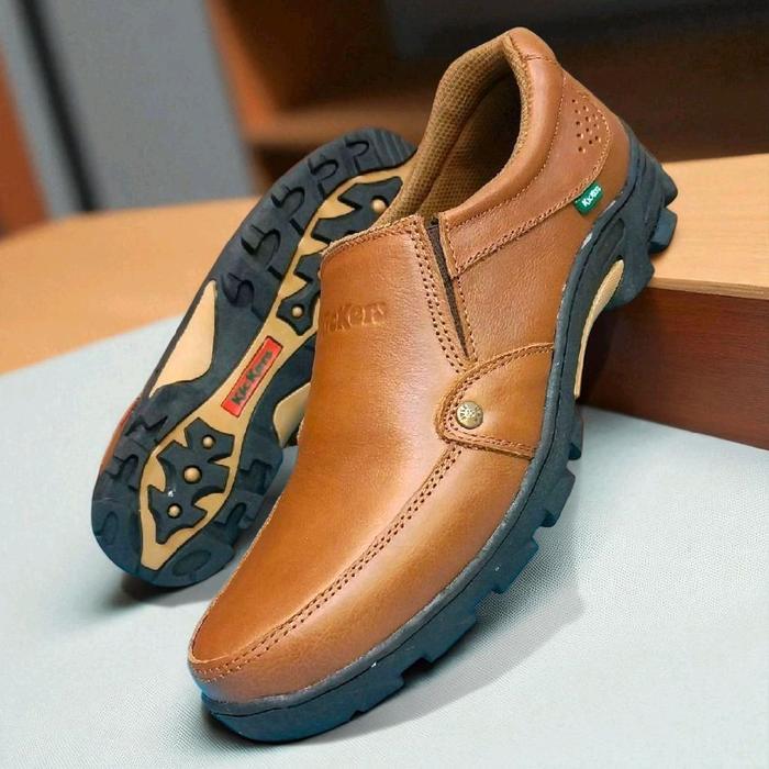 Sepatu pria casual kulit sapi slip on