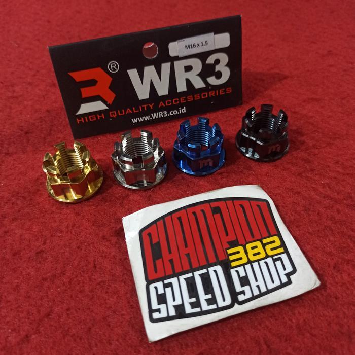 CHAMPION SPEED SHOP MUR AS RODA BELAKANG TITANIUM WR3 M16X1.50MM UNTUK SCOOPY VARIO 125 150 FINO