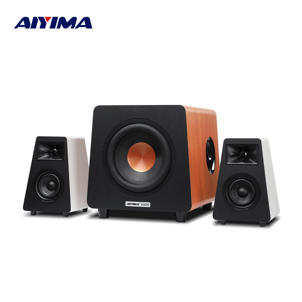 AIYIMA 2.1 Channel Bluetooth Speaker + 800X Subwoofer Hifi Home Sound Theater Wood Speakers