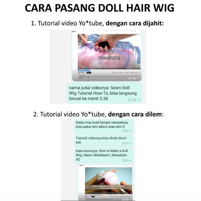 Doll Hair Milk Silk PREMIUM Wig Uk 20*100cm Rambut Palsu Boneka Hair Wefts DIY 20cm