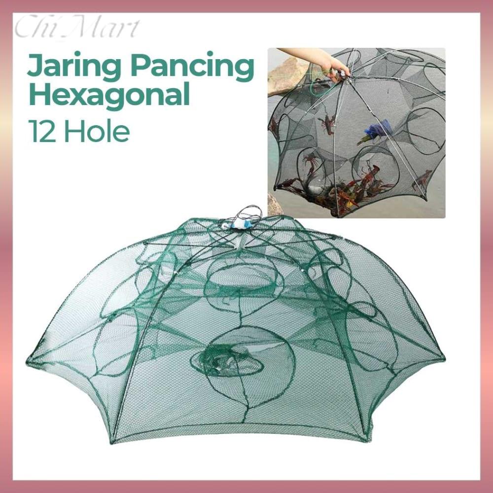 Jaring Pancing Ikan Hexagonal 12 Hole Fishing Net Trap Cage - H14572