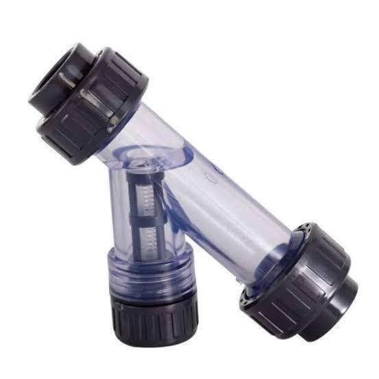 Y Strainer Pvc Clear 1 1/2" Inch Socket Y Strainer Pvc Double Union Watermur