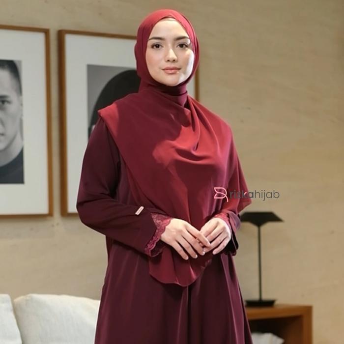 RIZKA HIJAB Marwa Abaya Lace Tangan Premium Gamis Renda