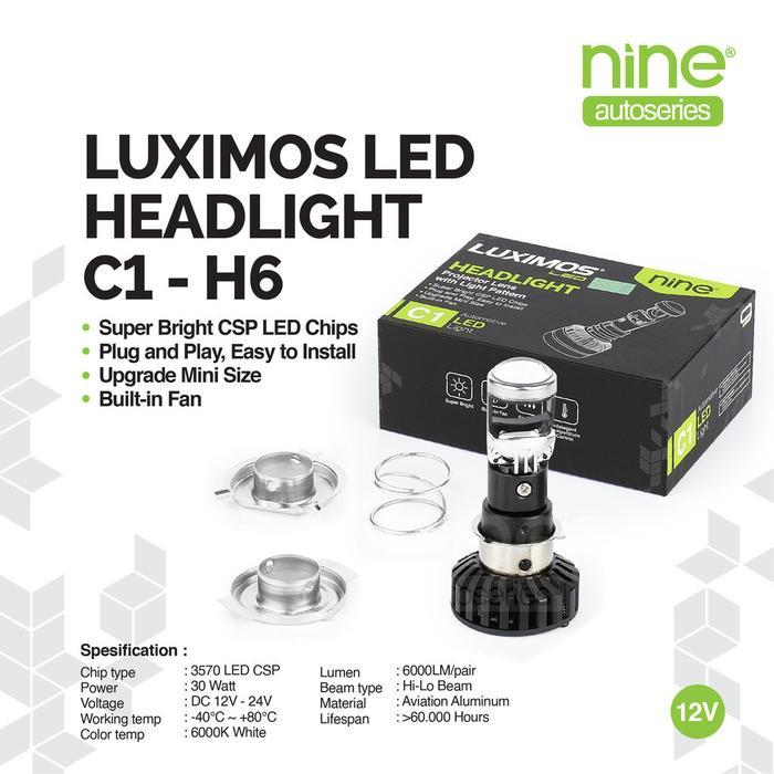 Luximos Lampu Utama Biled H6 H4 30W Projie Projector Kipas Mini Biled Laser H7 C1 - Ninesurabaya