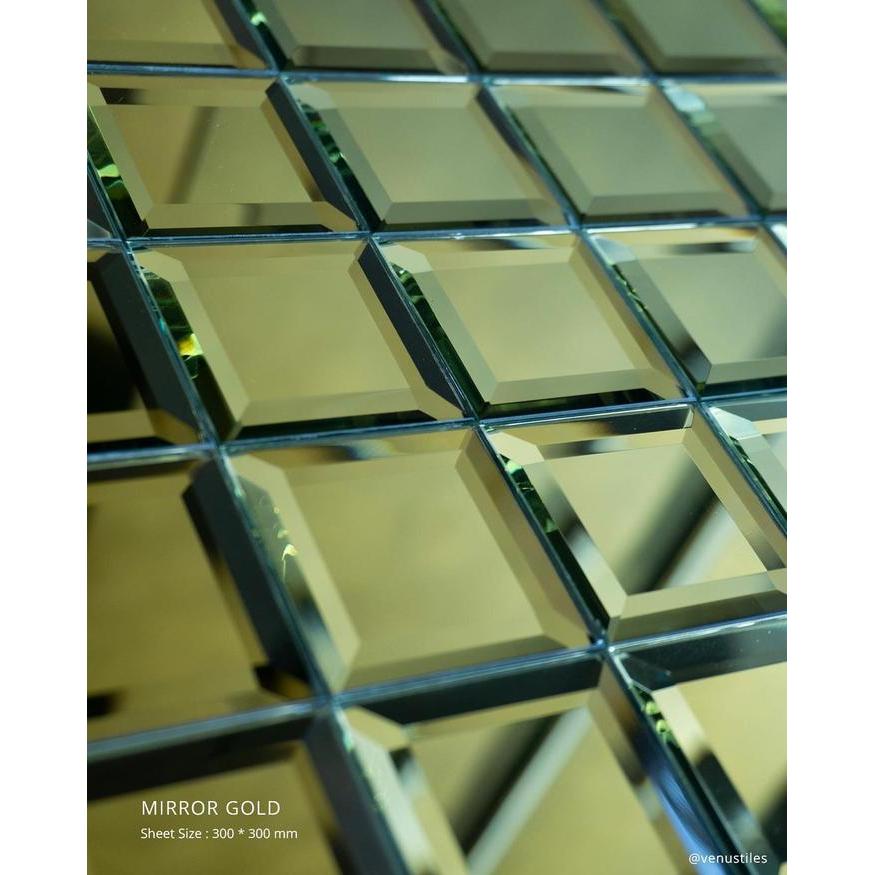ORIGINAL Mosaic Dinding Interior Mozaik Venus MIRROR GOLD READY STOCK