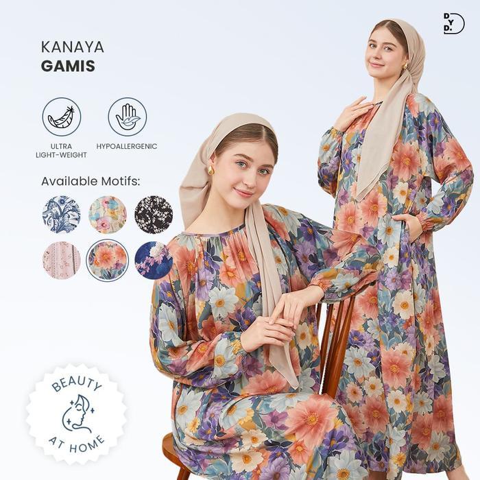 DYD LABEL Kanaya Gamis Wanita Dress Muslim Panjang Kekinian Bahan Rayon Premium Adem Kancing