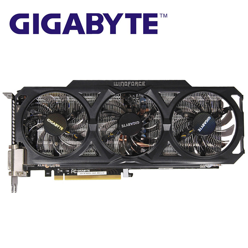 GIGABYTE GV-N760OC-2GD Graphics Cards 256Bit GDDR5 GTX 760 N760 Rev.2.0 Video Card for nVIDIA Geforc